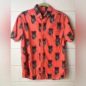 Massive men's 2‎ piece coral set with pineapples and skulls. Size small.